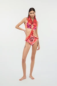 Garden Rose And Cheetah Skin Trikini