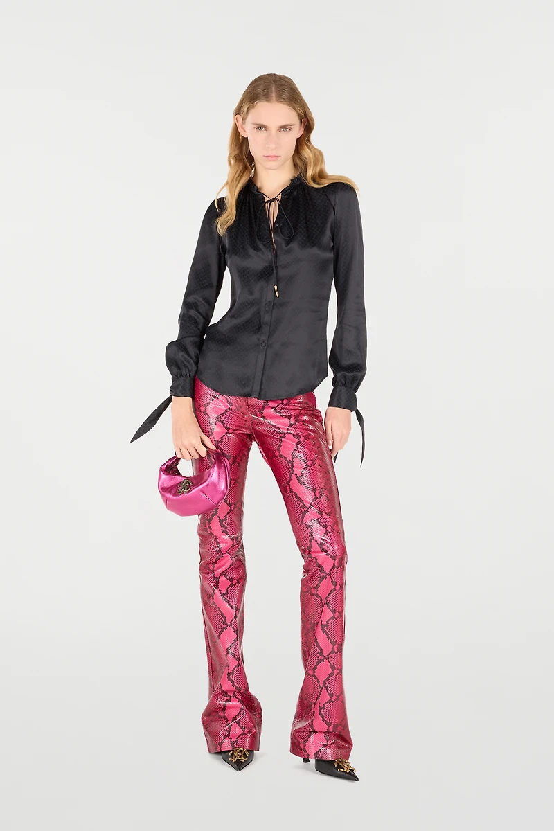 Snake-Effect Silk Shirt