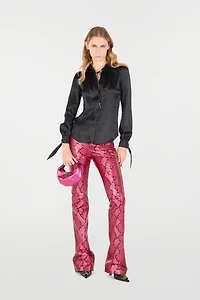 Snake-Effect Silk Shirt