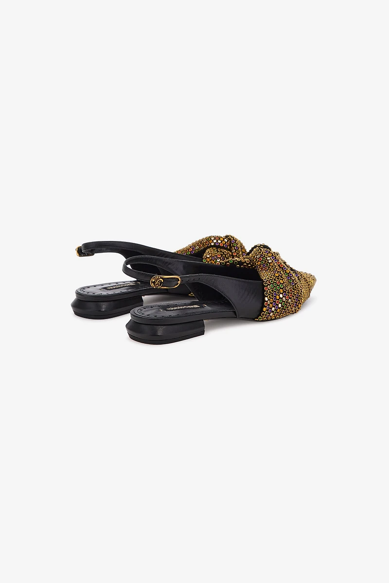 Le Pettegole slingback with cristals