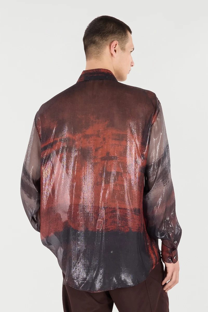 Mottled Effect Silk-Blend Shirt