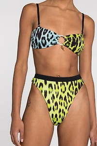 Leopard-print bikini bottoms