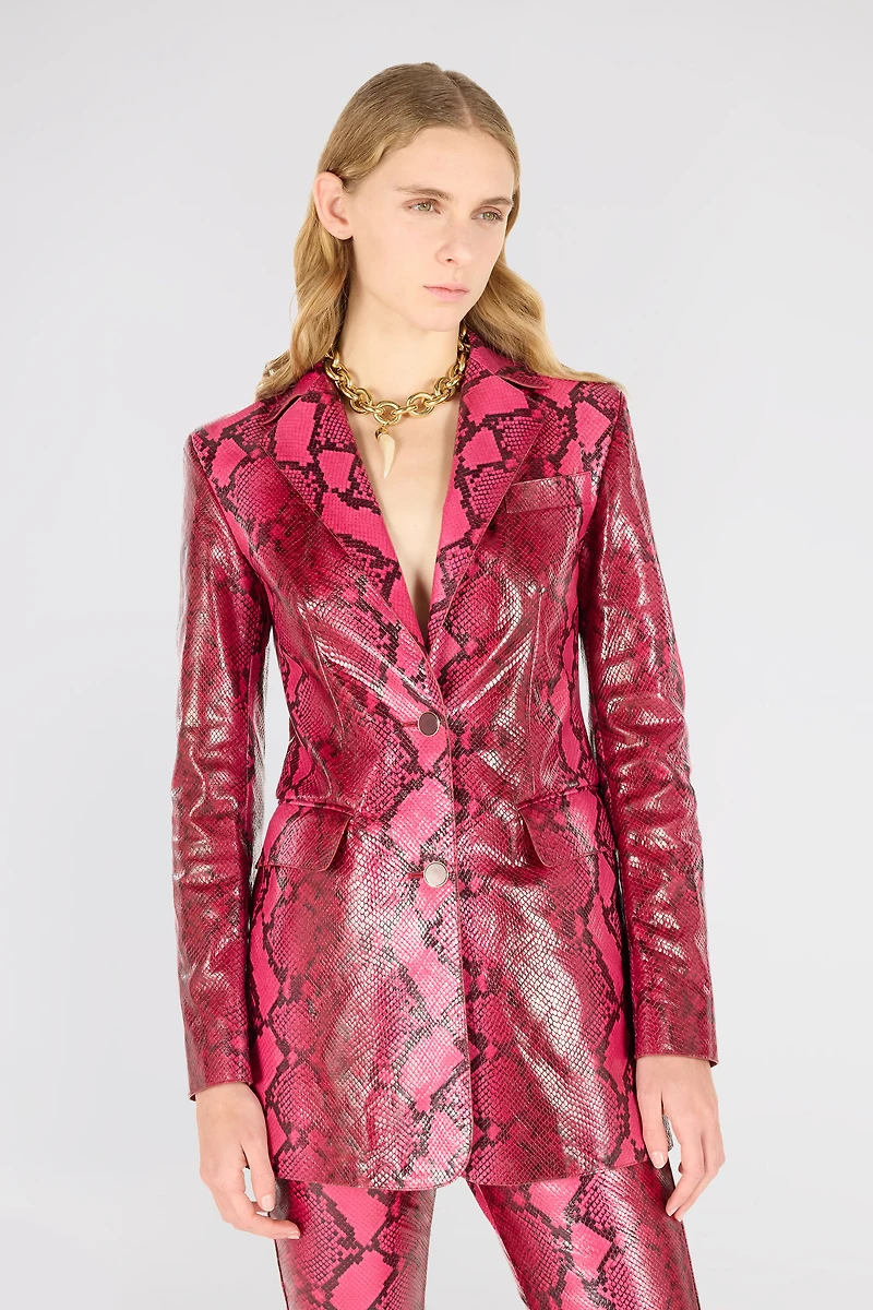 Shiny Python-Print Jacket