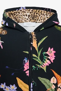 Hoodie with Tropical Print