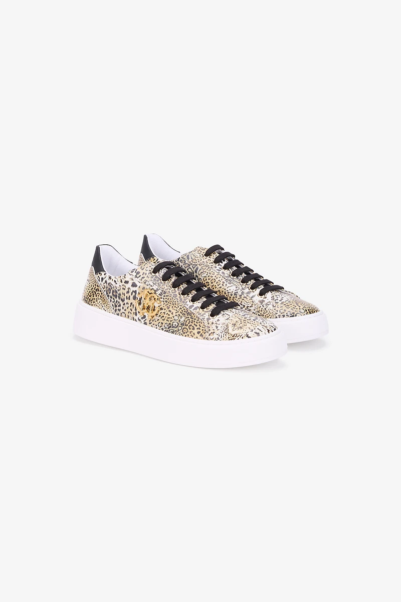 Leopard Print Sneaker with Monogram RC