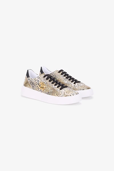 Leopard Print Sneaker with Monogram RC