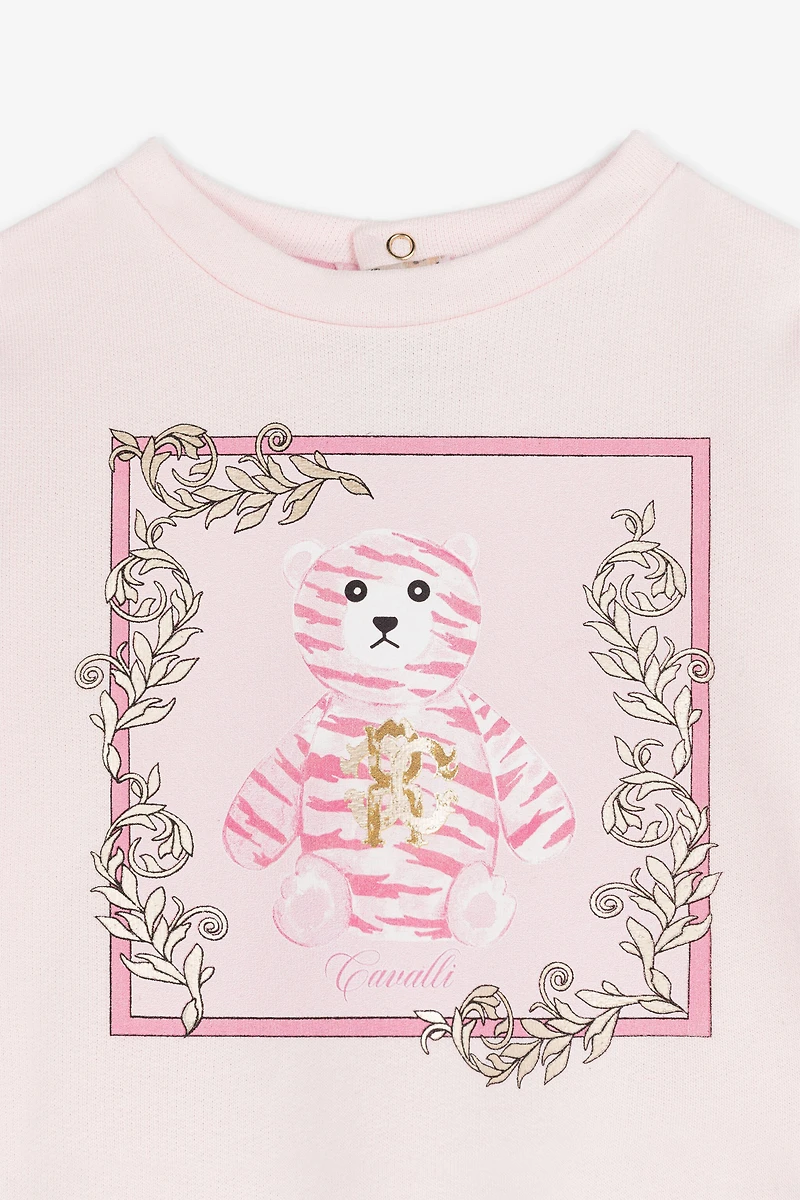 Teddy Bear-Print Sweater Dress