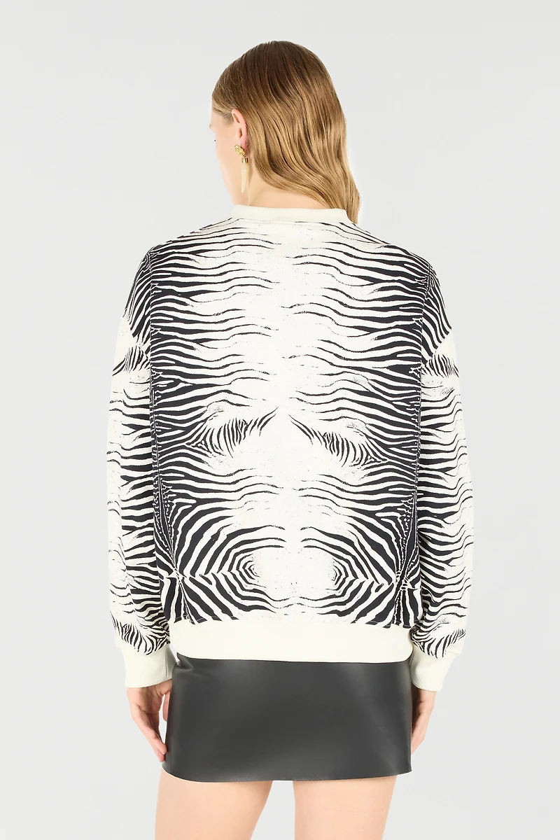 Zebra-Print Sweatshirt With Logo