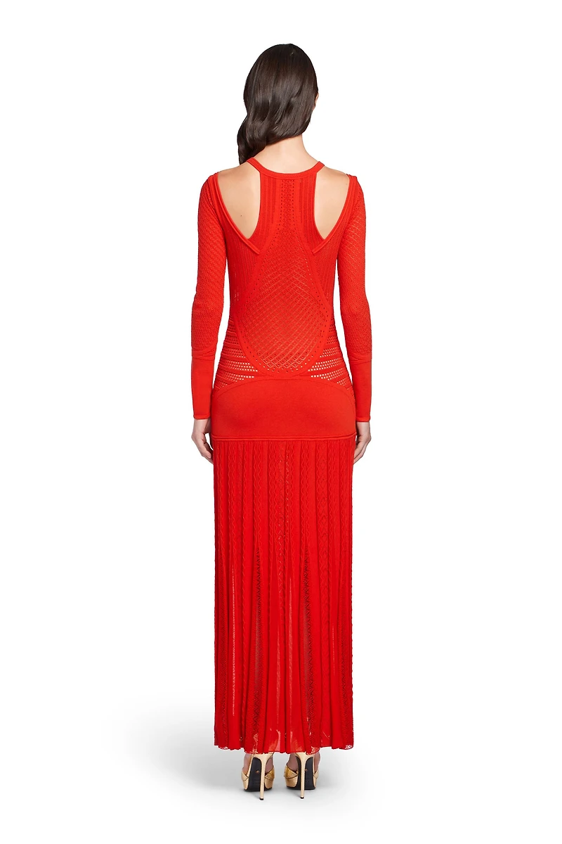 Geometric lace knitted dress