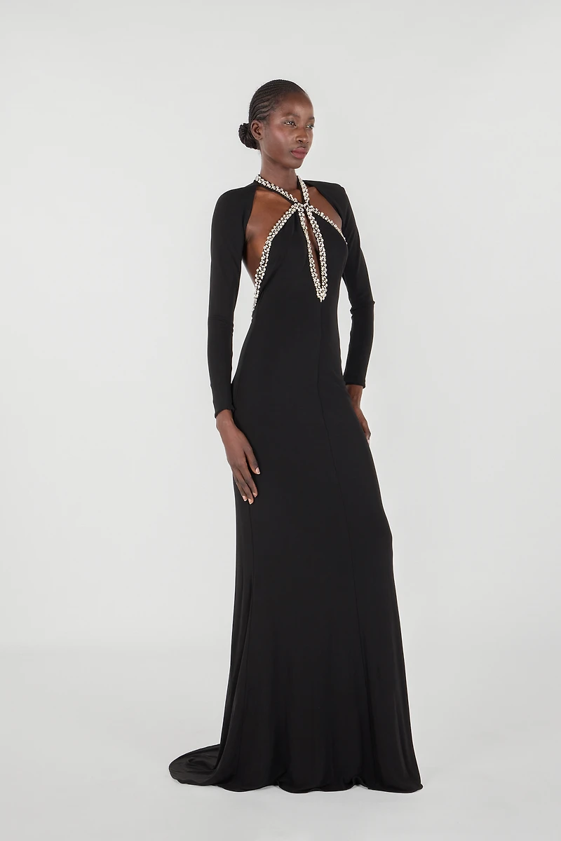Long dress with crystals