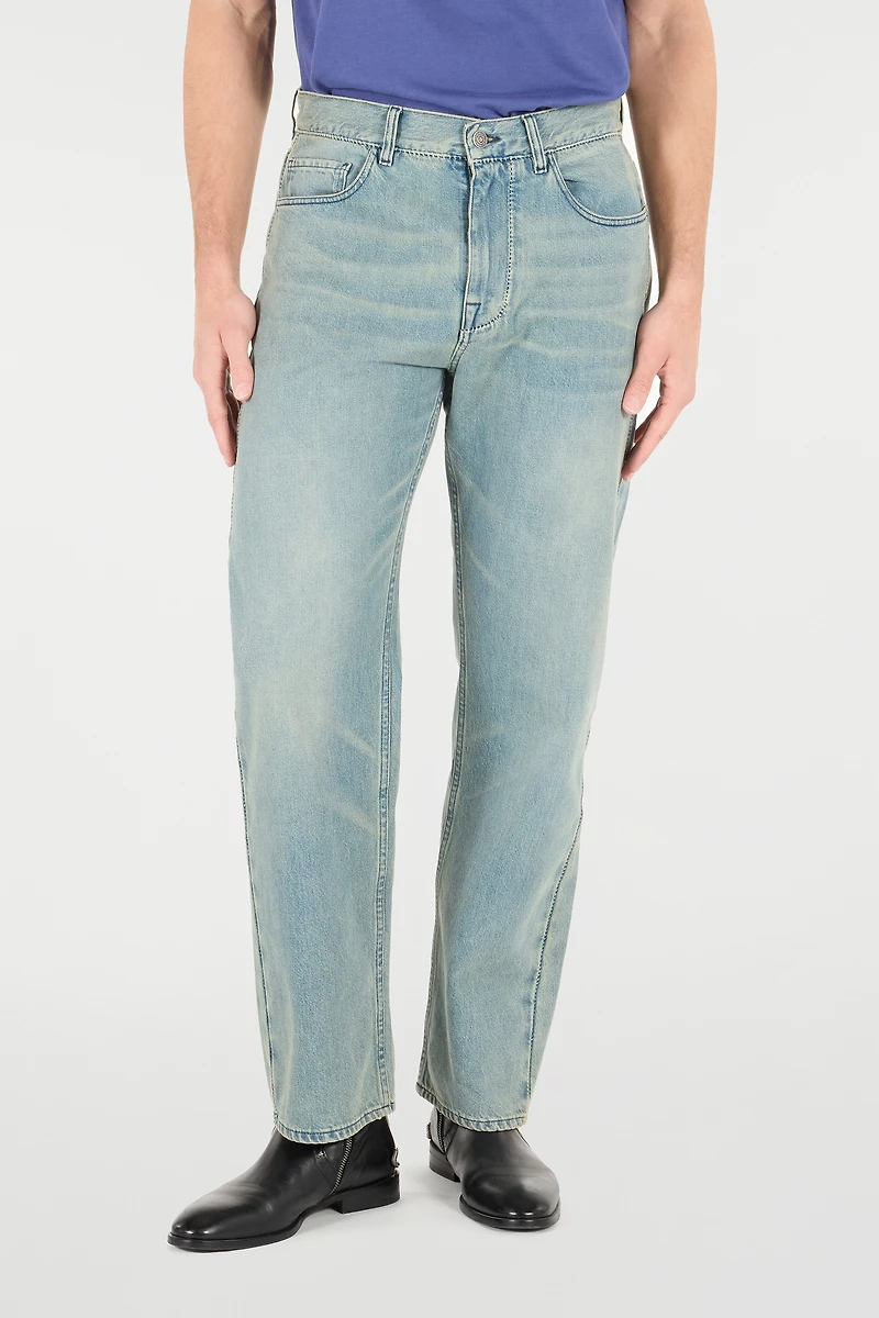 Sandblasted-Effect Jeans