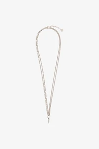 Double Necklace with Fang Pendant