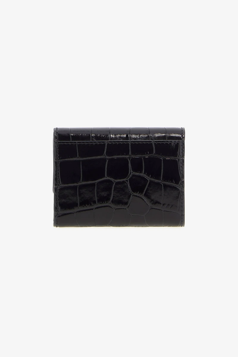 Black Croc-Effect Wallet