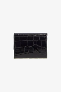 Black Croc-Effect Wallet