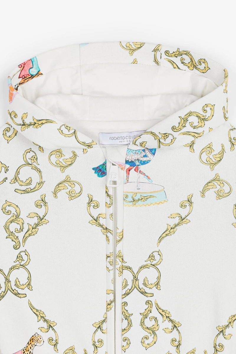 Filigree-Print Cotton Hoodie