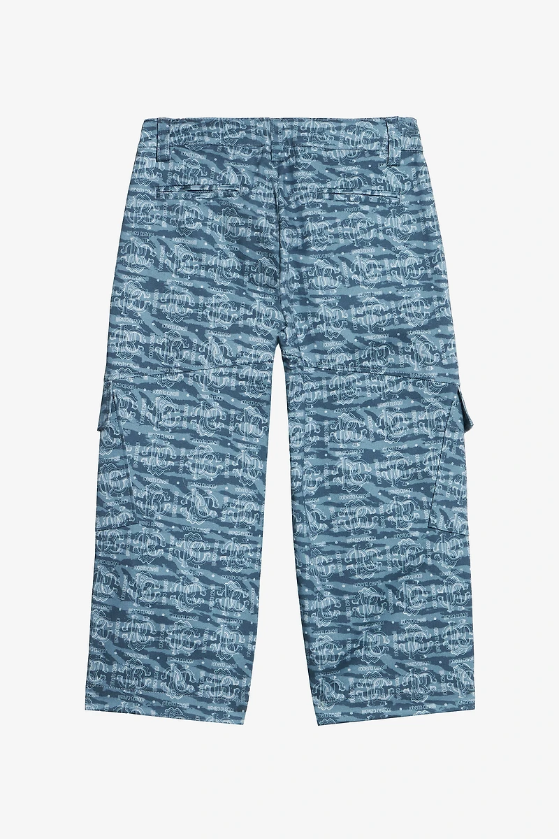 Pants With All-Over Branded Print