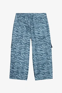 Pants With All-Over Branded Print