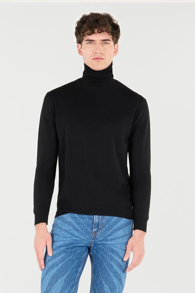 Wool High-Neck Sweater
