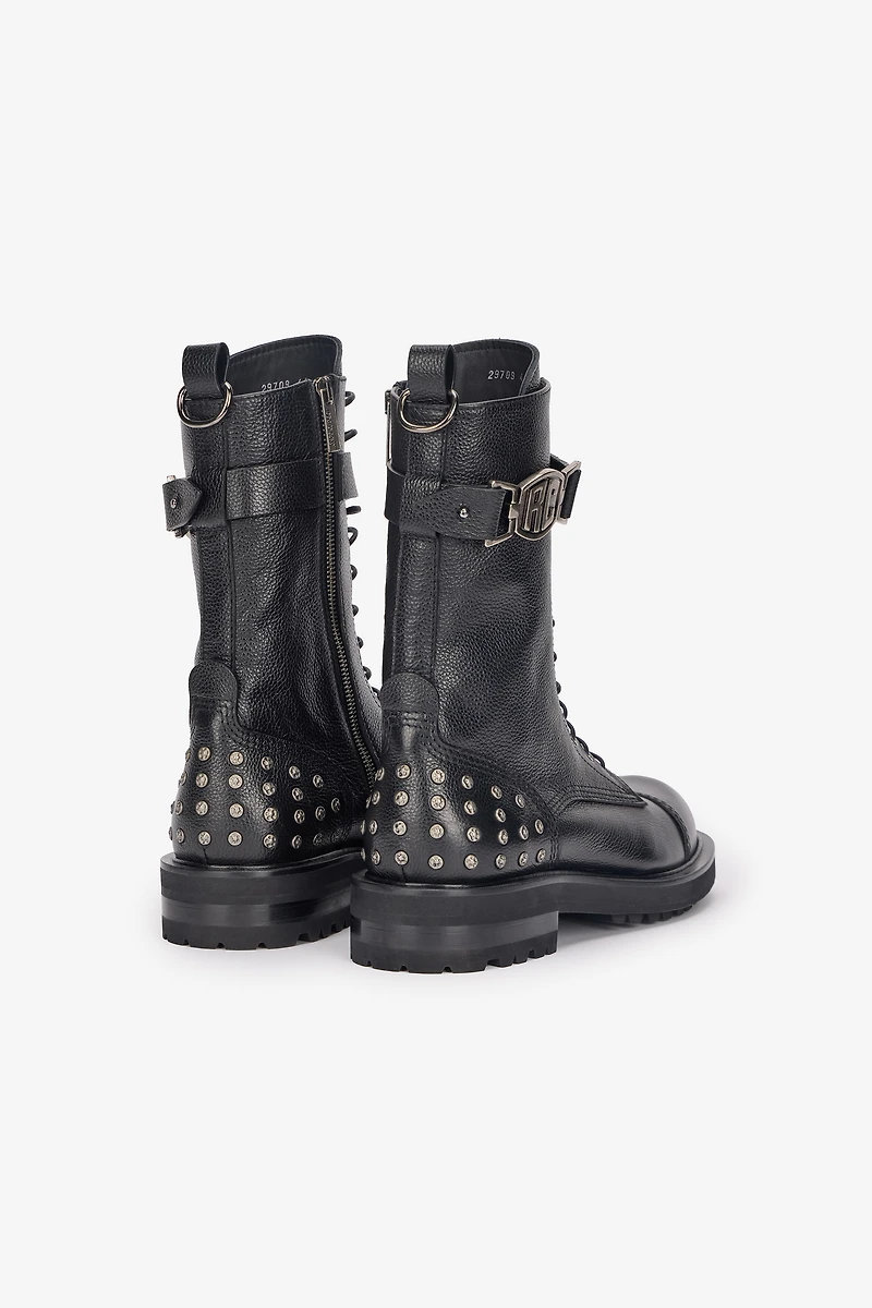 Combat Boots With RC Monogram Detail