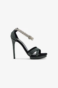 Panther-head high-heel sandals