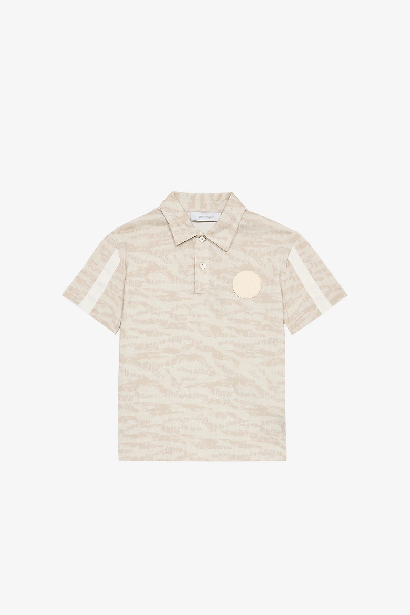 Polo-Shirt With Tiger Skin Print