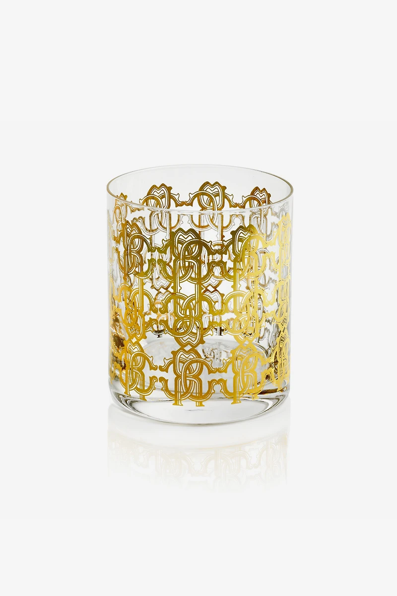 Monogram Allover Gold 2 Glasses Set