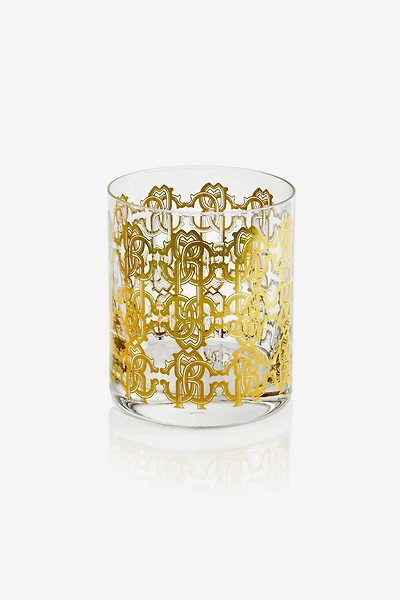Monogram Allover Gold 2 Glasses Set