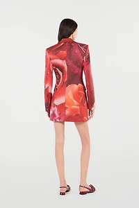 Long Blazer With Rose Print