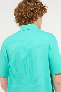 Polo Shirt With Top-Stitched JC Monogram