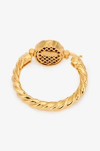 Golden Bangle With Ruby Stone