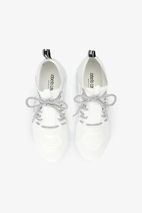 White Running Shoes With Logo