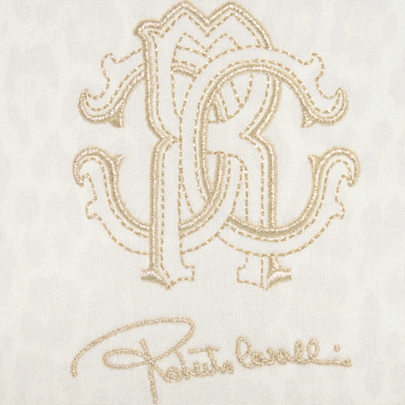 Ivory Sweatshirt with Jaguar Skin Print