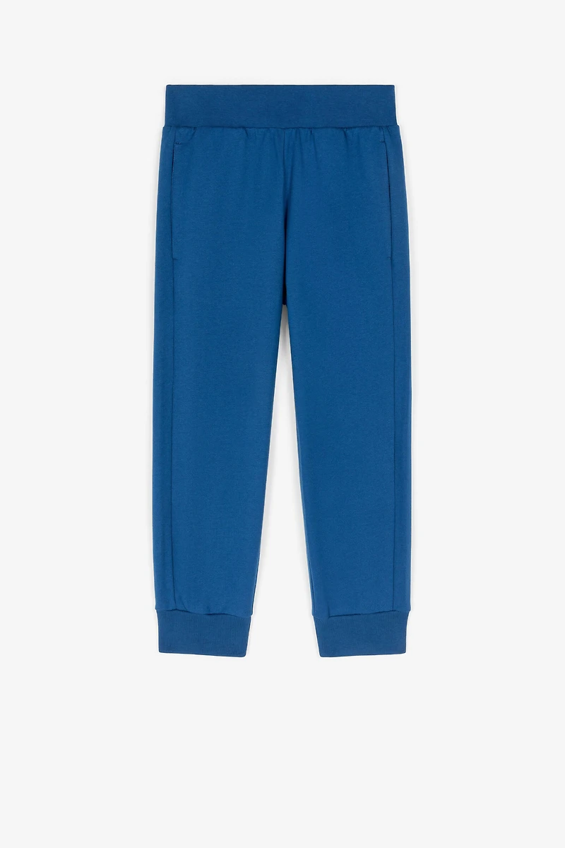Logo-embroidered cotton trousers