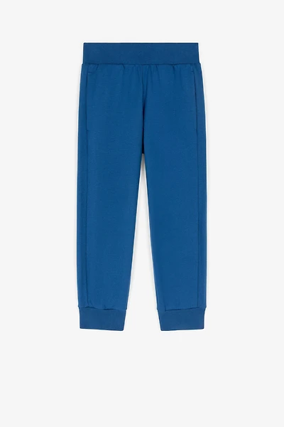 Logo-embroidered cotton trousers