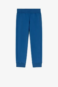 Logo-embroidered cotton trousers