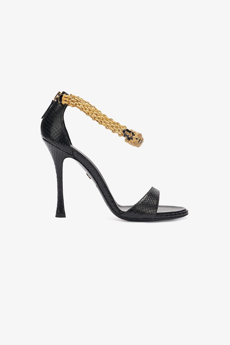 Leather Sandals With Tiger Heads