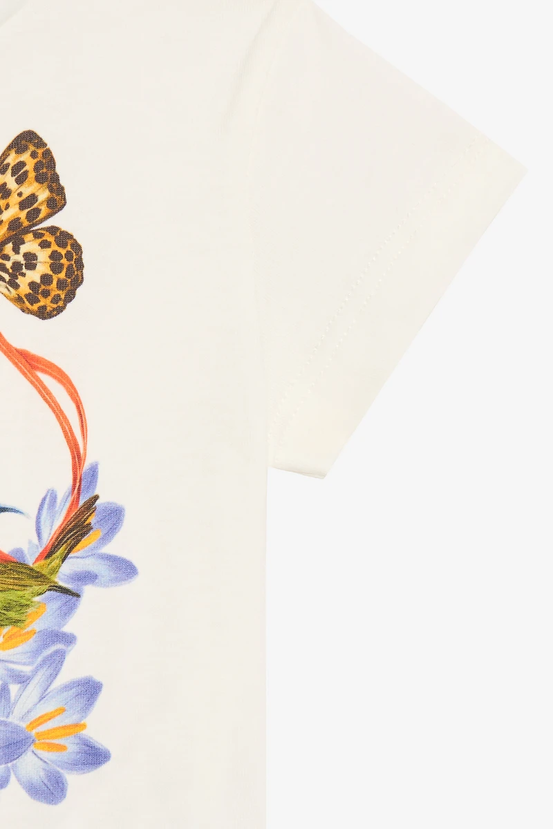 Milk White T-Shirt with Print