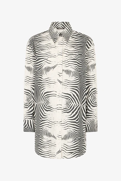 Zebra-Print Long Shirt