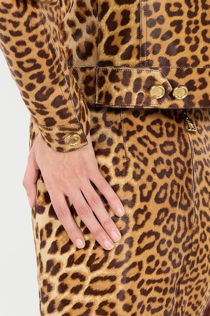 Leather Jacket With Leopard Skin Print