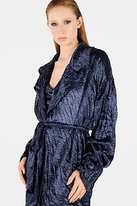 Crinkle Effect Belted Jacket