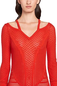 Geometric lace knitted dress