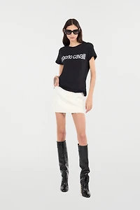 Frayed Denim Miniskirt