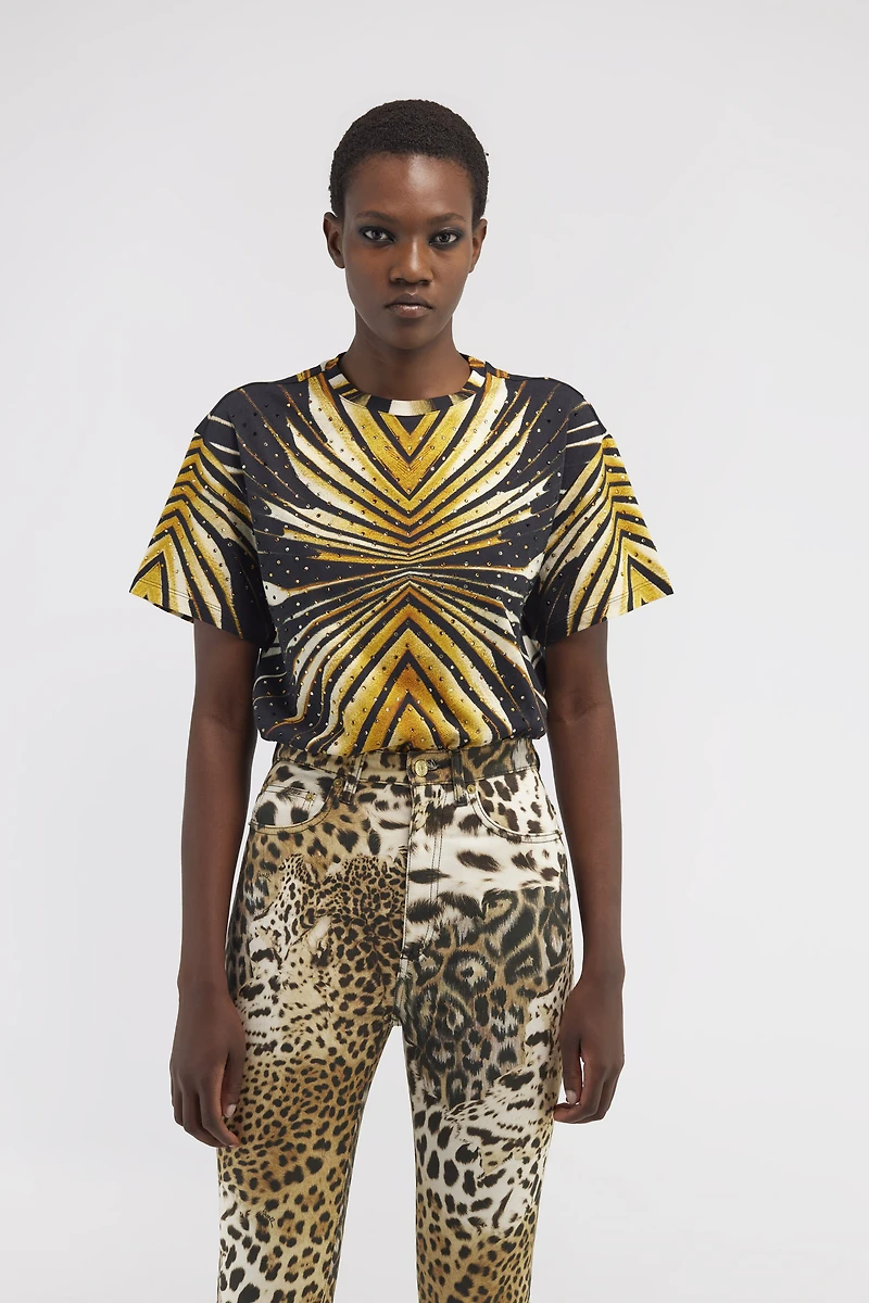 T-shirt with Ray of Gold print