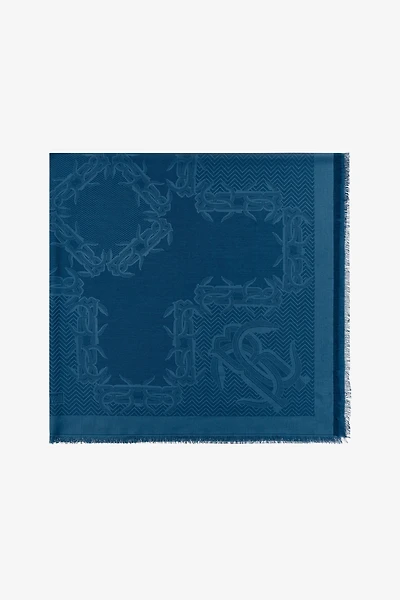 Jacquard Shawl with Mirror Snake Monogram
