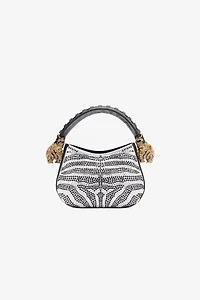 Mini Roar Bag With Rhinestoned Zebra Pattern