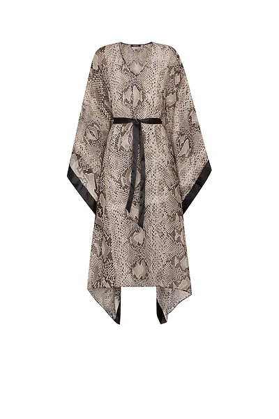 Snake-Print Kaftan Dress