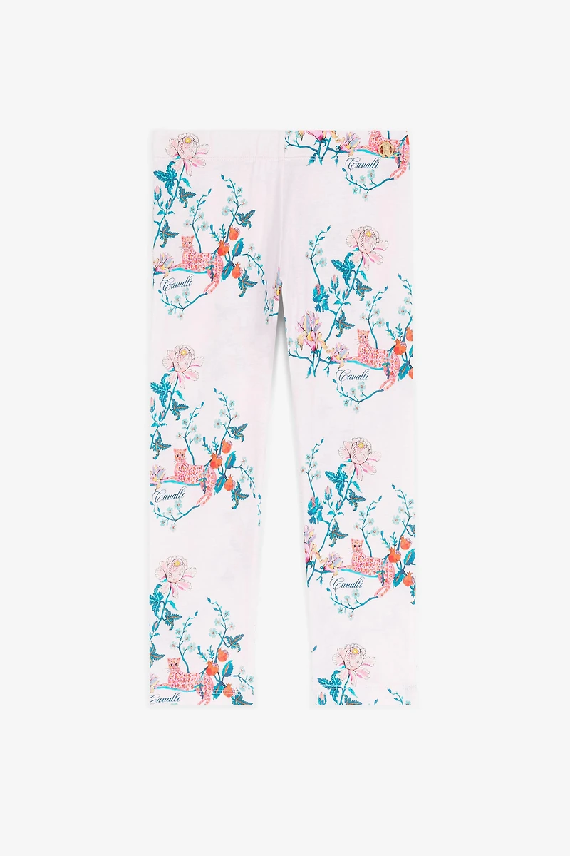 Floral-Print Cotton Leggings