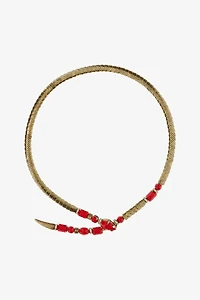Rigid necklace with snake and decoration