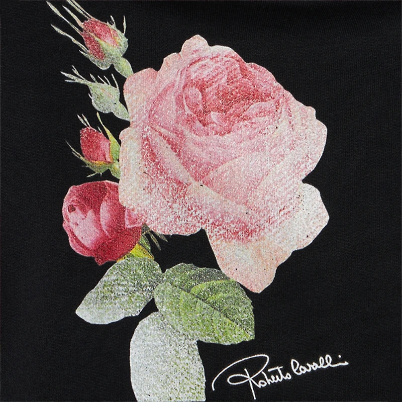 Cotton Sweatshirt With Roses
