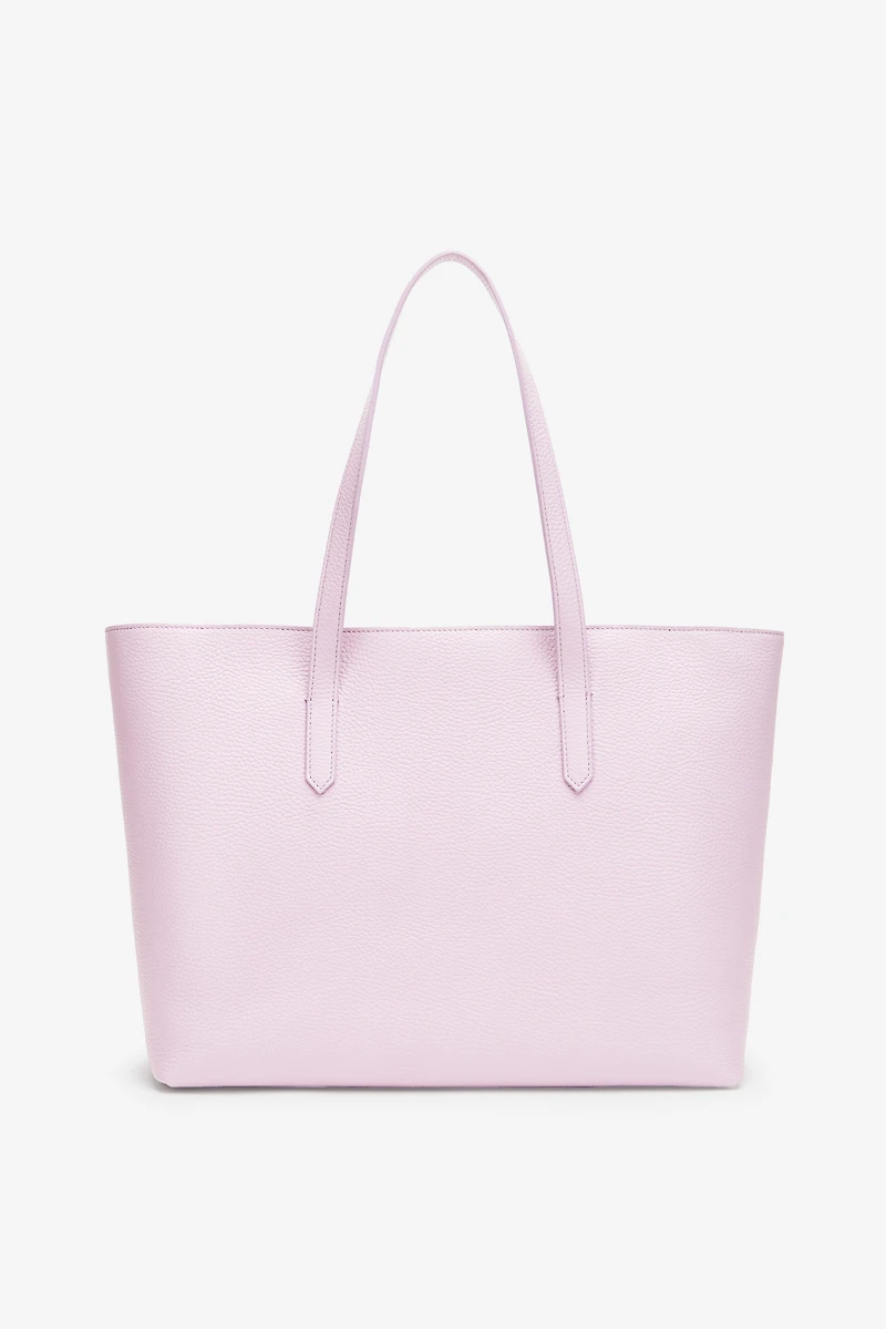 Leather shopper tote with RC charm